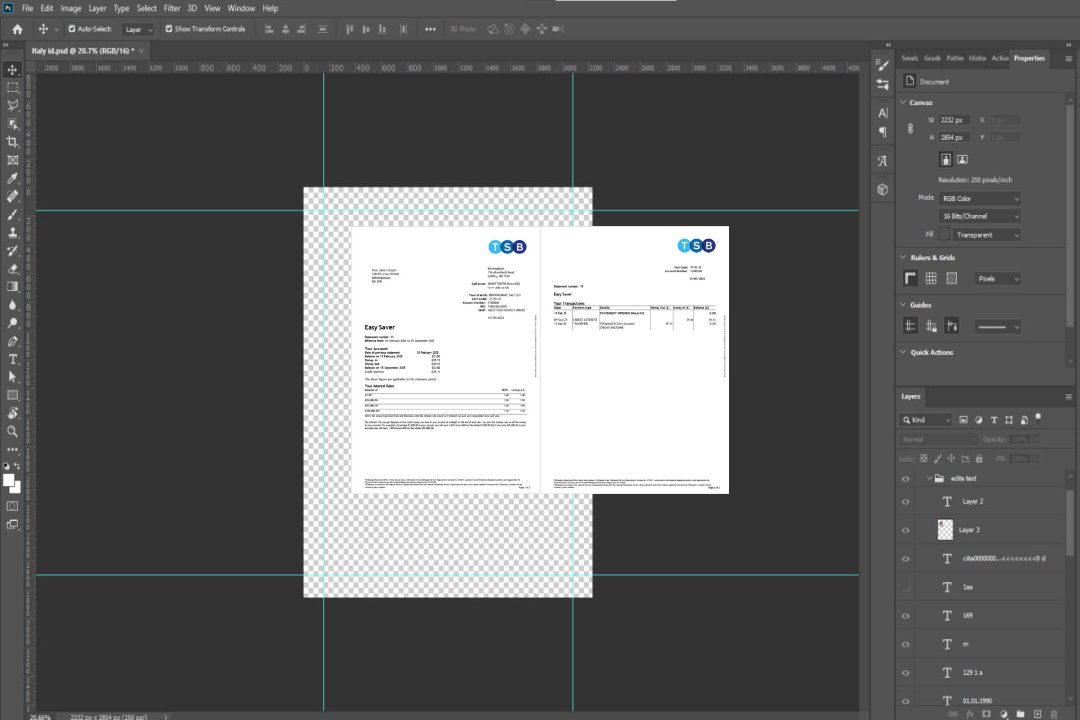 Modèle Word et PDF de relevé de compte bancaire du TSB britannique, 2 pages template Modèle Word et PDF de relevé de compte bancaire du TSB britannique, 2 pages template